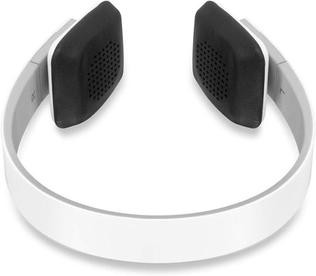 Bluetooth Wireless Headphones with Built-In Battery, Stream Audio from Iphone, Ipad, Smartphone, Tablet, PC, MAC, Laptop, White (ABH04F), Medium