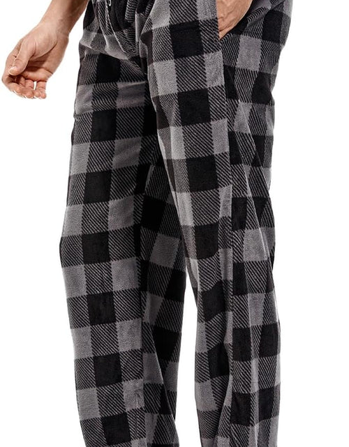 Load image into Gallery viewer, 1Pack or 3Pack Mens PJ Pajama Pants Bottoms Fleece Lounge Pants Sleepwear Plaid Pjs with Pockets Microfleece
