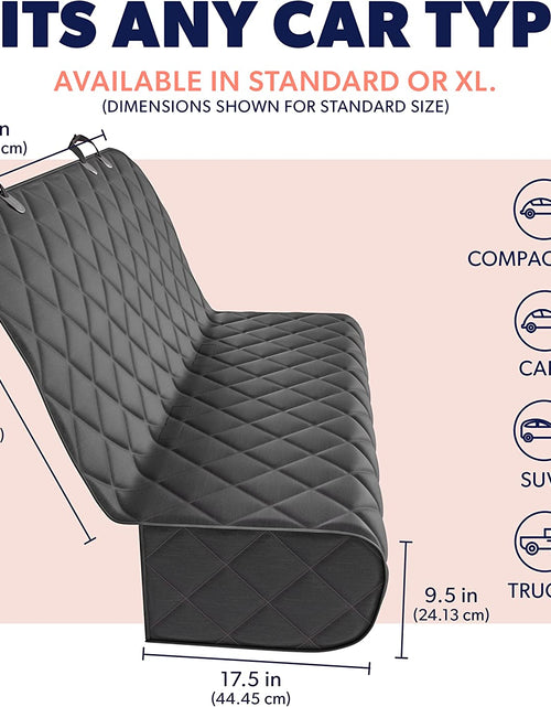 Load image into Gallery viewer, Black Car Rear Seat Cover for Dogs, Durable Waterproof &amp; Scratch Resistant Vehicle Backseat Protector, Nonslip Dog Accessory &amp; Pet Protection for Back Seats, Machine Washable

