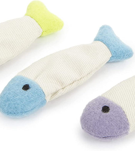 (3 Count) Fish Flop Crinkle Catnip Cat Toys - Multi Color, 3 Count