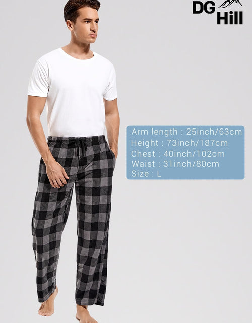 Load image into Gallery viewer, 1Pack or 3Pack Mens PJ Pajama Pants Bottoms Fleece Lounge Pants Sleepwear Plaid Pjs with Pockets Microfleece
