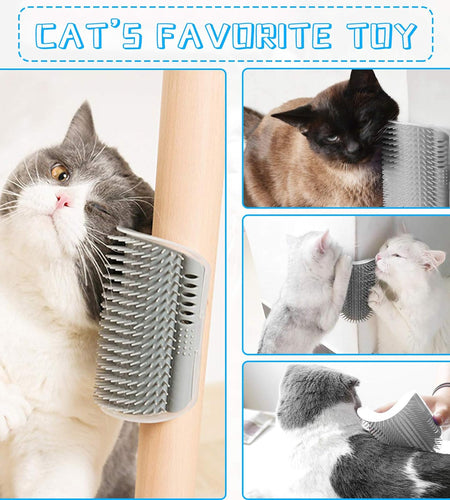 2 Pack Wall Corner Cat Groomer, Massage Combs for Short & Long Fur - Face Scratcher and Softer Massager Toy for Kittens and Puppies