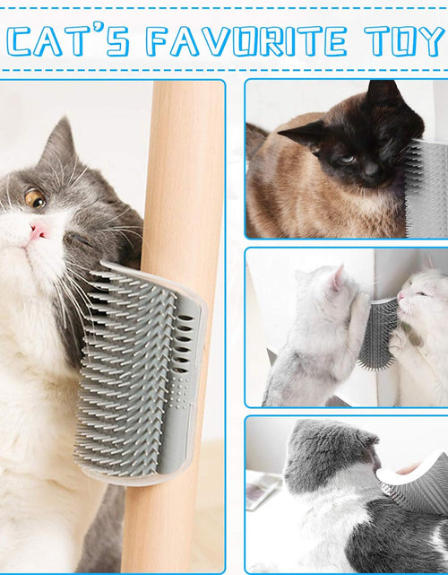 Load image into Gallery viewer, 2 Pack Wall Corner Cat Groomer, Massage Combs for Short &amp; Long Fur - Face Scratcher and Softer Massager Toy for Kittens and Puppies
