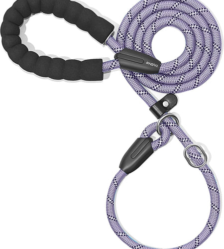 6 FT Durable Slip Lead Dog Leash with Padded Handle and Highly Reflective Threads, Dog Training Leash, (Small, 0~35 Lbs, Black)