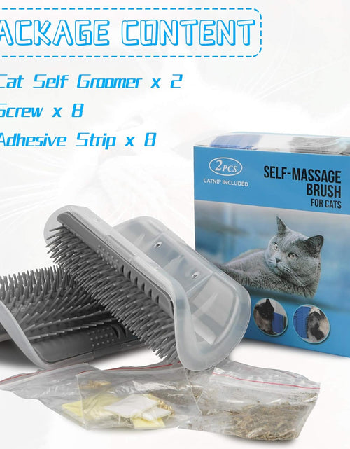 Load image into Gallery viewer, 2 Pack Wall Corner Cat Groomer, Massage Combs for Short &amp; Long Fur - Face Scratcher and Softer Massager Toy for Kittens and Puppies
