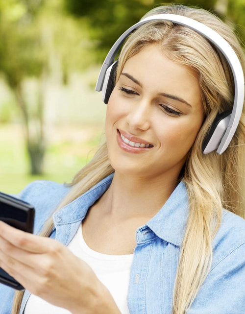 Load image into Gallery viewer, Bluetooth Wireless Headphones with Built-In Battery, Stream Audio from Iphone, Ipad, Smartphone, Tablet, PC, MAC, Laptop, White (ABH04F), Medium
