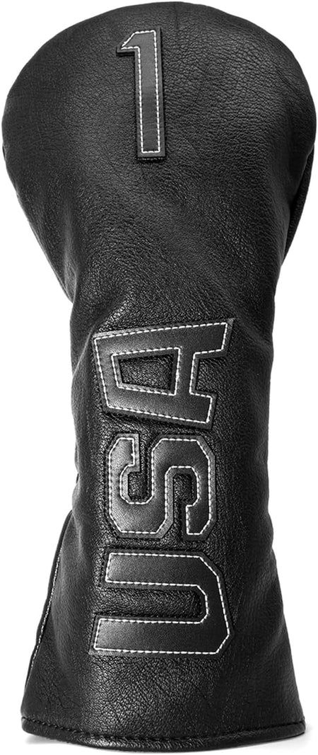 Golf Club Head Covers,Usa Golf Driver Headcover Fariway Wood Covers Hybrid Head Covers 3 Wood Headcover Leather Golf Headcover with Number Tag for All Brand